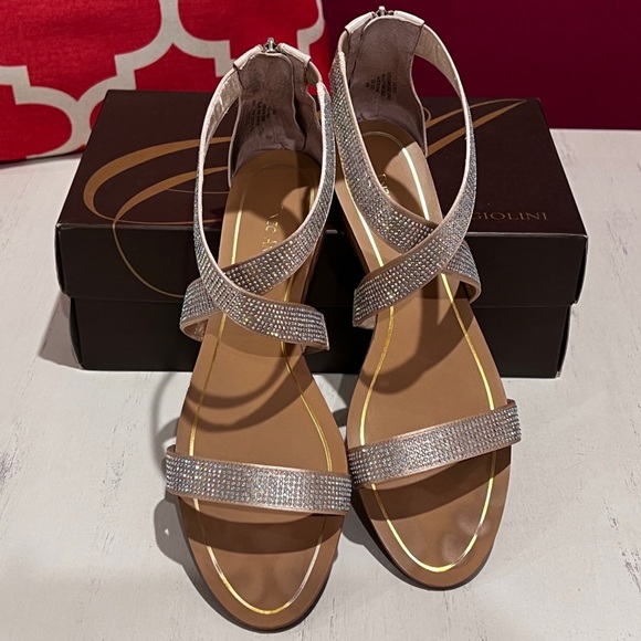 Enzo Angiolini Women’s “Eapersuit” Silver Rhinestone Sandals - Picture 2 of 9